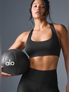 ALO Yoga Black Racerback Sports Bra